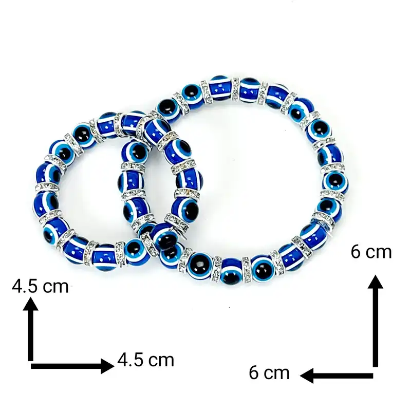 دستبند زنانه مدل مادر و دختر طرح چشم و نظر مجموعه 2 عددی