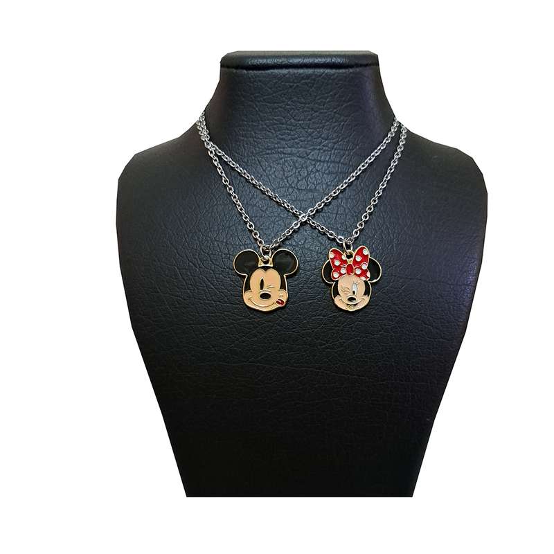 گردنبند دخترانه مدل میکی موس و مینی موس بسته 2 عددی گردنبند دخترانه مدل میکی موس و مینی موس بسته 2 عددی
