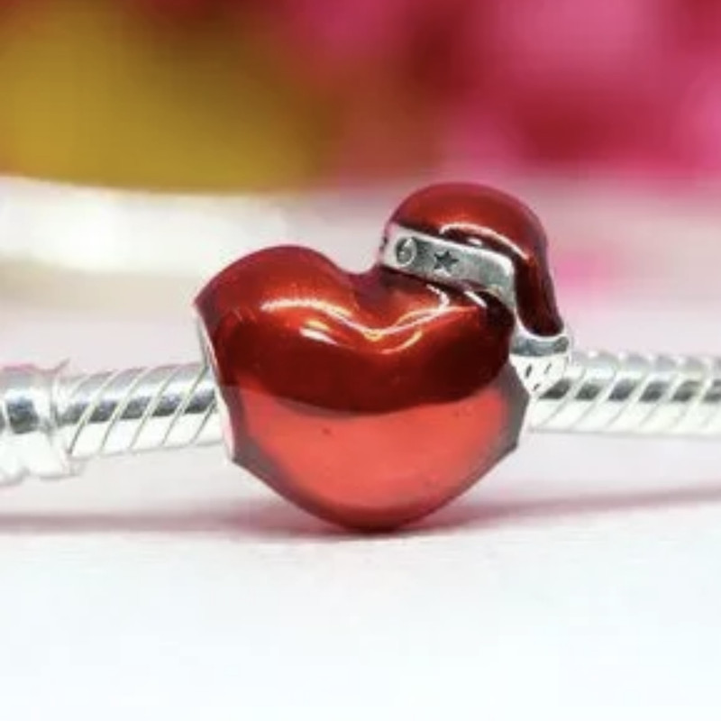 آویز گردنبند نقره زنانه پاندورا مدل Metallic christmas heart 65170