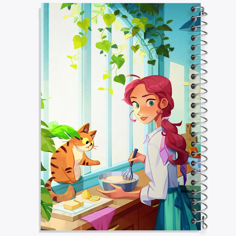 دفتر مشق 100 برگ خندالو طرح دختر شیرینی پز کد F577