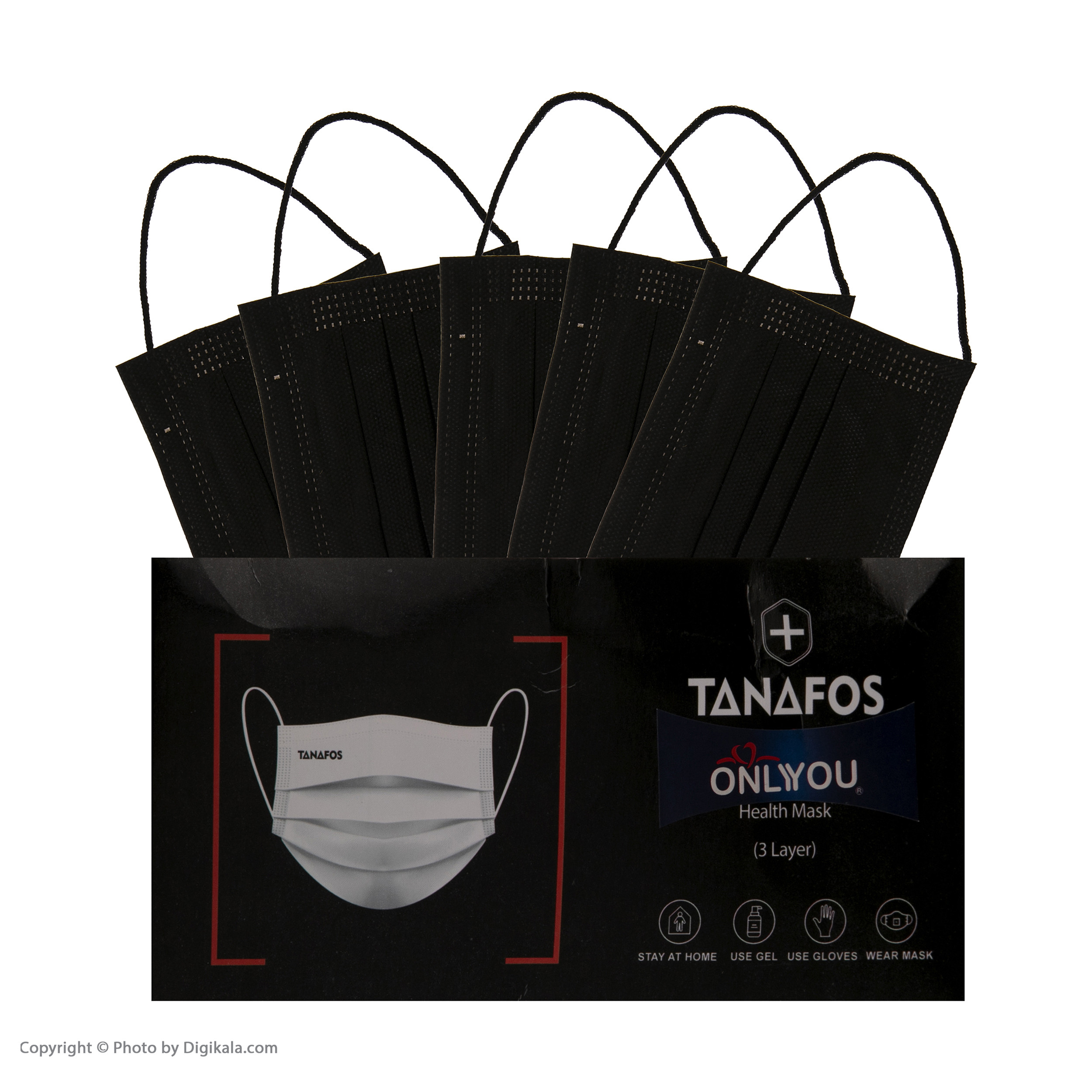 ماسک تنفسی اونلی یو مدل تنفس کد Blk 601 بسته 50 عددی