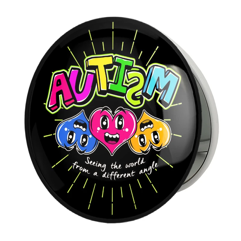 آینه جیبی خندالو طرح اتیسم Autism مدل تاشو کد 26753 