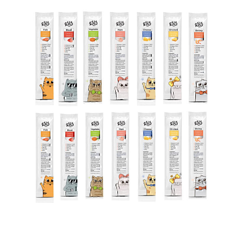 بستنی گربه کاکو مدل ترکیبی طعم مرغ و گوشت وزن ۲۰ گرم بسته ۱۴ عددی