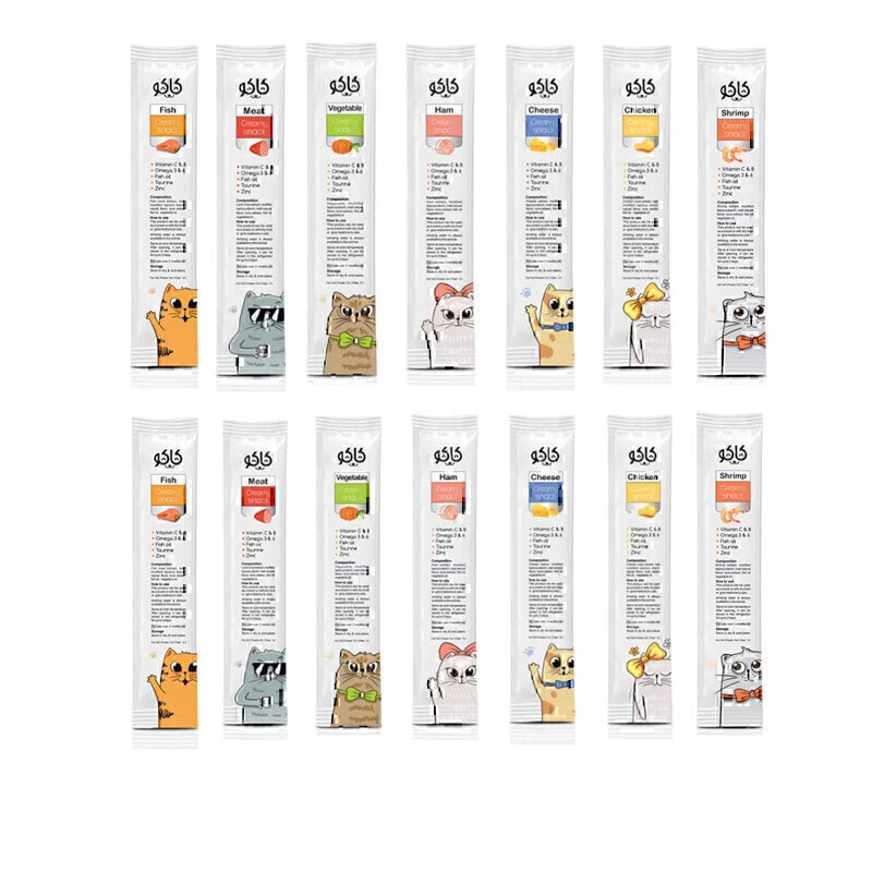 بستنی گربه کاکو مدل ترکیبی طعم مرغ و گوشت وزن ۲۰ گرم بسته ۱۴ عددی