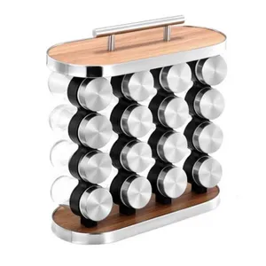 ست جا ادویه 16 پارچه مدل دسته دار کد T01116 به همراه استند