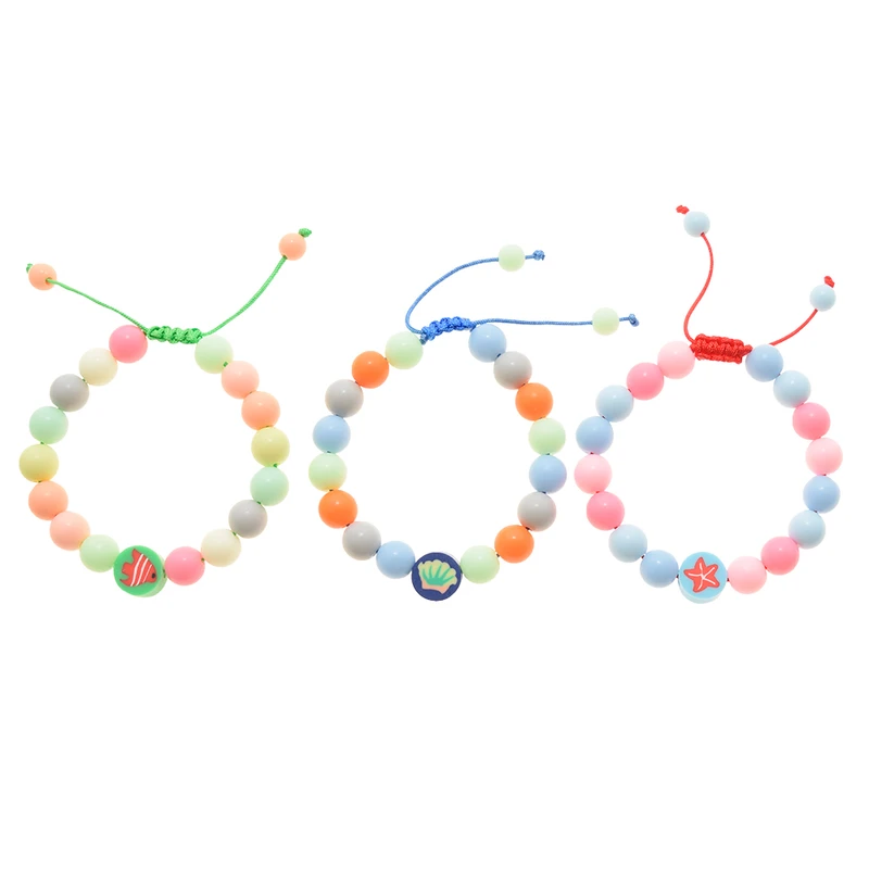 دستبند بچگانه دلنار گالری مدل ماهی و ستاره دریایی و صدف بسته 3 عددی