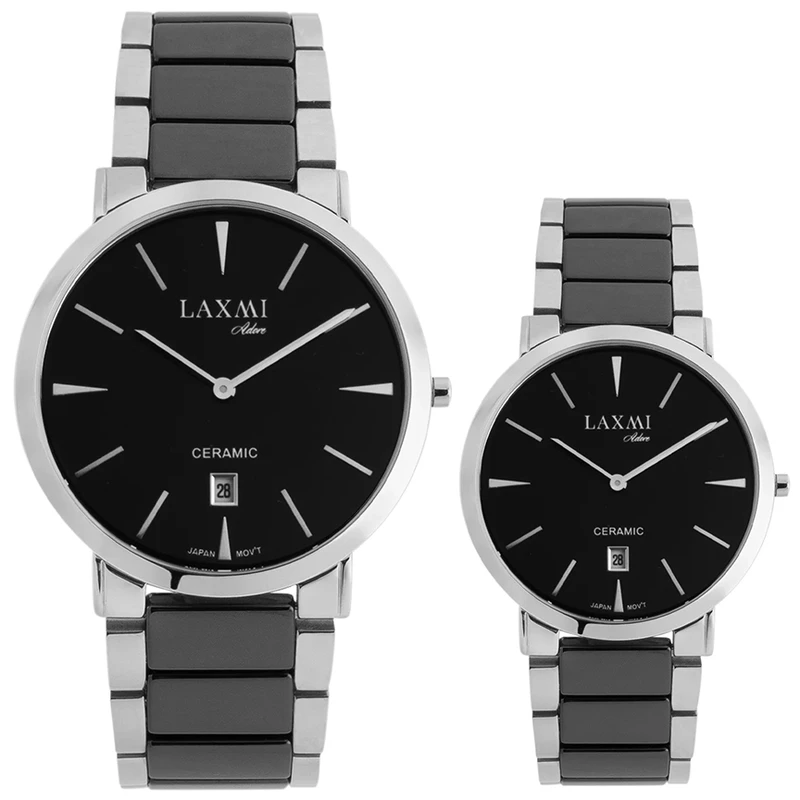 ست ساعت مچی عقربه‌ای کوارتز زنانه و مردانه لاکسمی مدل 2-8557