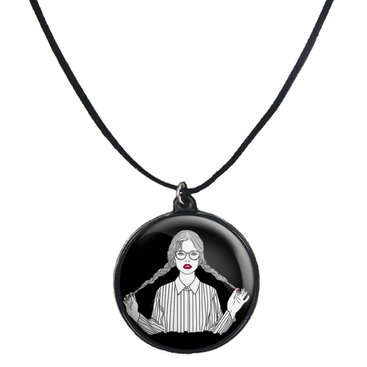 گردنبند پرمانه طرح دخترونه کد pmb.4683 مدل دو طرفه