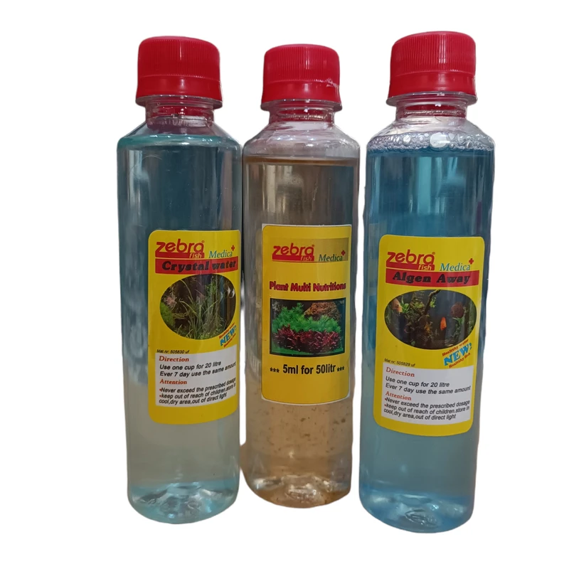 محلول شفاف کننده و کود مایع مولتی و ضد جلبک زبرا مدل 01 حجم 250 میلی لیتر