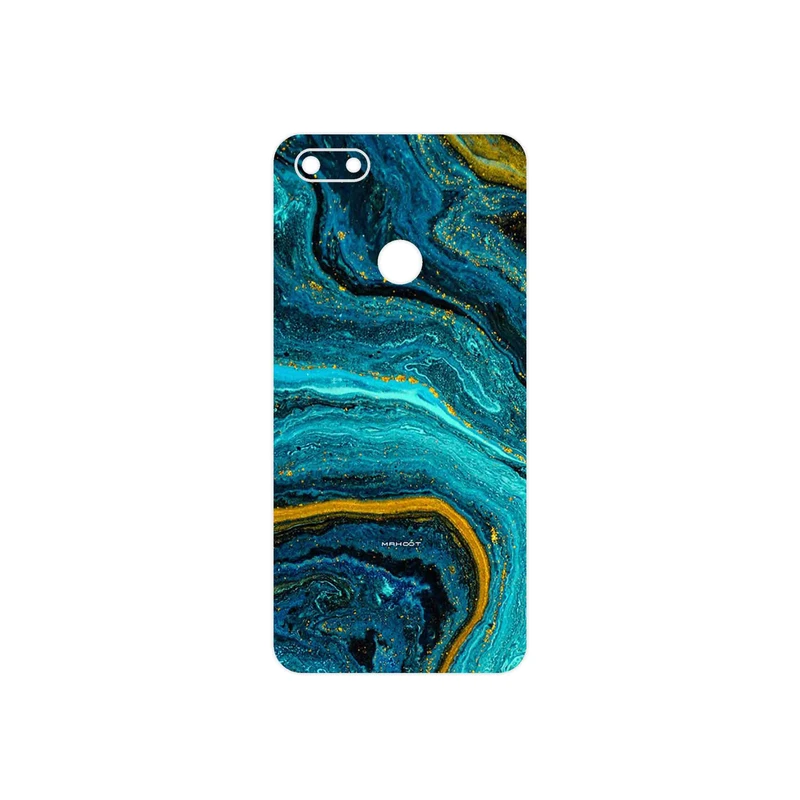 برچسب پوششی ماهوت مدل Turquoise marblewith golden streaks مناسب برای گوشی موبایل موتورولا Moto E6 Play