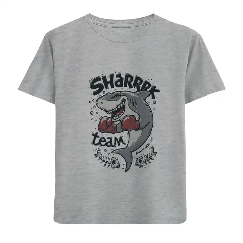 تی شرت آستین کوتاه بچگانه مدل کوسه بوکسور D279