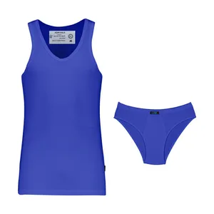 ست شورت و زیرپوش مردانه آذر کالا مدل AR184 رنگ آبی