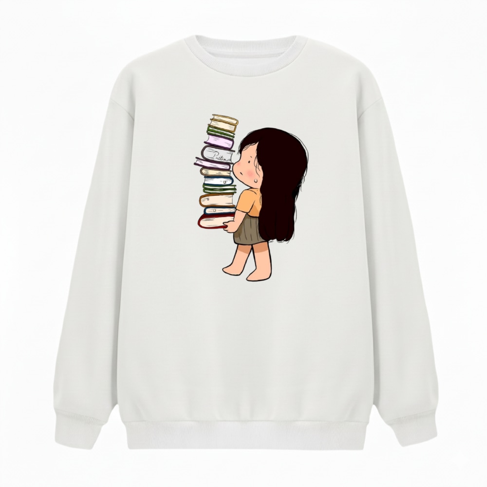 سویشرت زنانه مدل دختر و کتاب کد v2