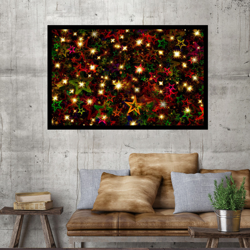 تابلو نوری بکلیت طرح ستاره های کریسمس مدل B-MO1665