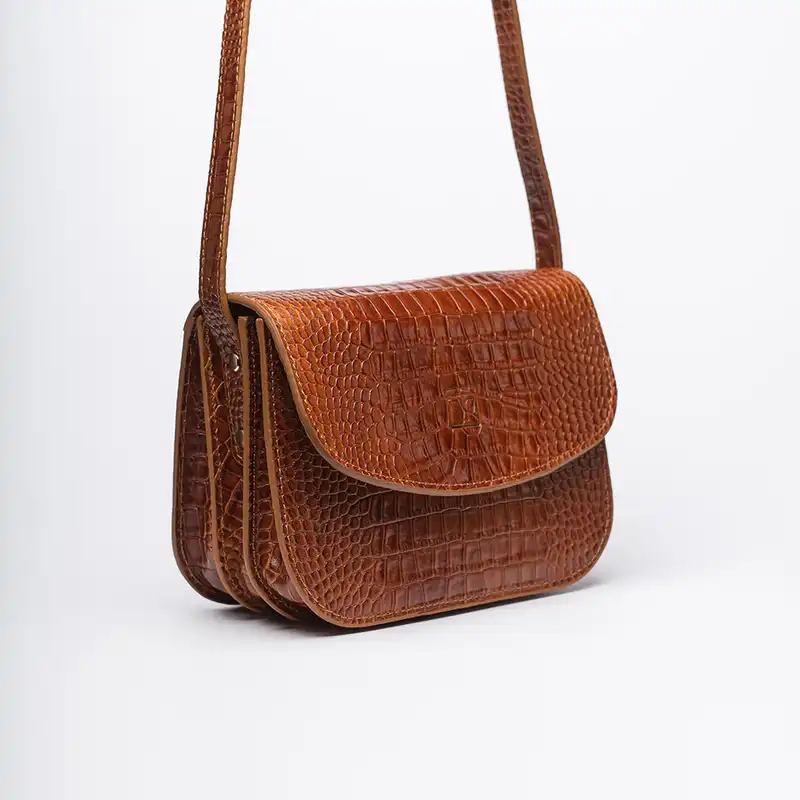 کیف رودوشی زنانه خانه چرم تبریز مدل باران - کروکو