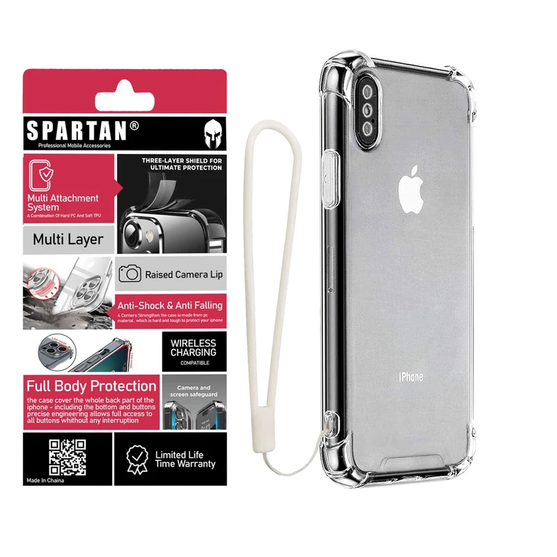 کاور اسپارتان مدل Airbag Strap مناسب برای گوشی موبایل اپل iPhone XS Max به همراه بندآویز