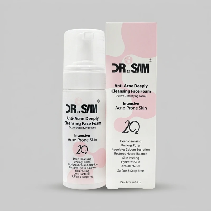 فوم پاک کننده عمیق دکتر سام مناسب پوست های چرب و جوش دار مدل Anti Acne حجم 150 میلی لیتر
