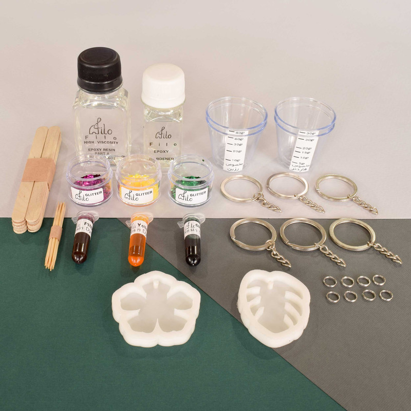 بسته کار با رزین اپوکسی فیلو باکس مدل Key Holder مجموعه 16 عددی