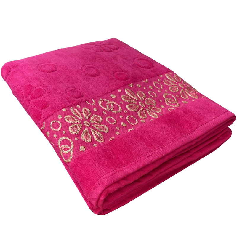 حوله حمام هنرمند مدل گل برجسته سایز 160x100 سانتی متر