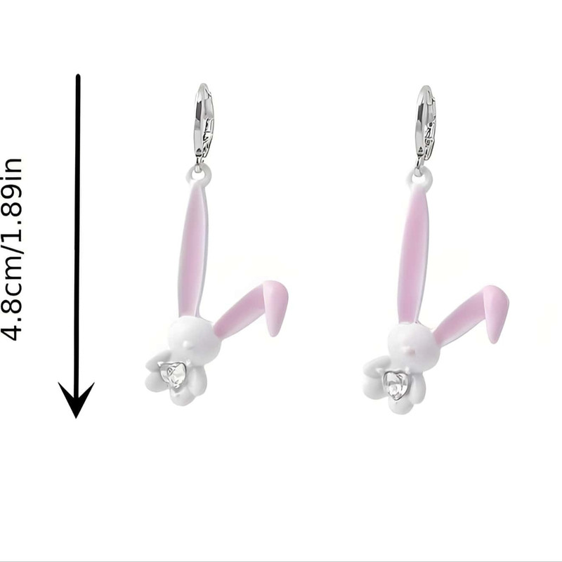 گوشواره دخترانه مدل خرگوشی سیلیکونی