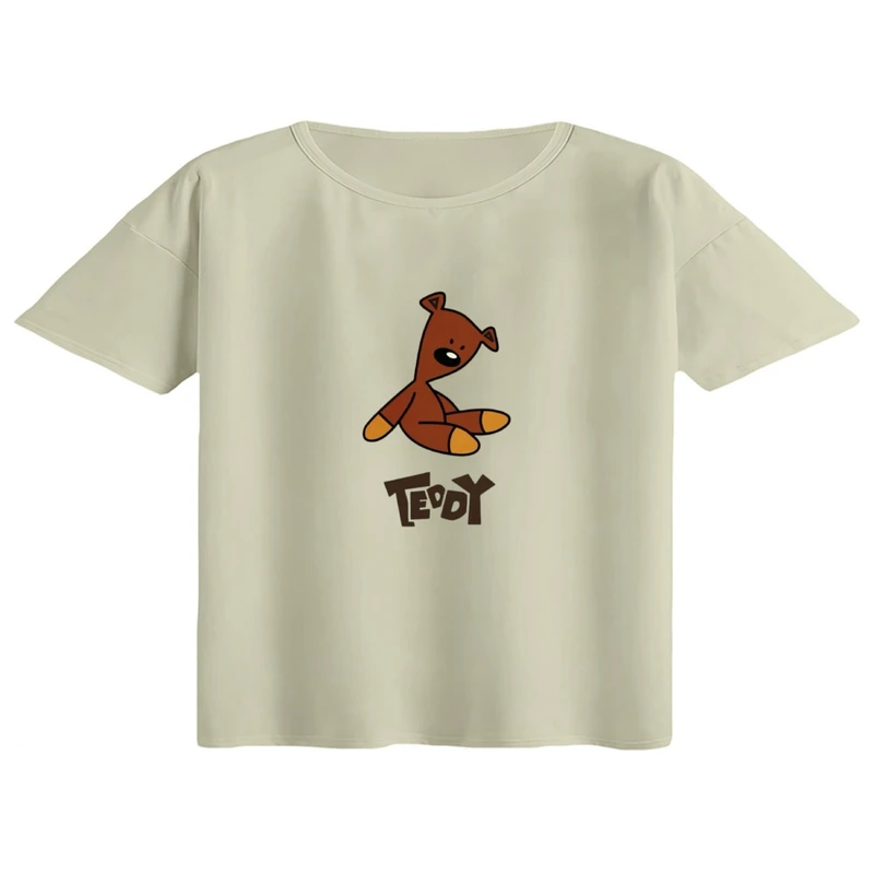 کراپ تی‌شرت آستین کوتاه زنانه مدل تدی مستربین