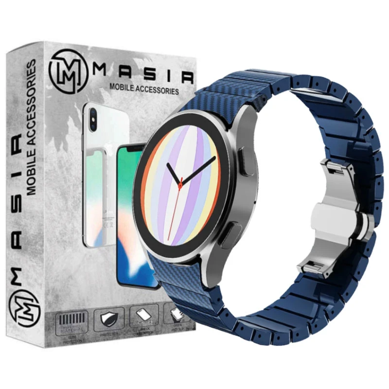 بند مسیر مدل CARBON STAINLESS STRAP مناسب برای ساعت هوشمند سامسونگ Galaxy Watch 6 40mm / watch 6 44mm / Watch 6 Classic 43mm / Watch 6 Classic 47mm