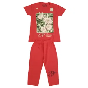 ست تی شرت آستین کوتاه و شلوار دخترانه مدل مای فرند1001