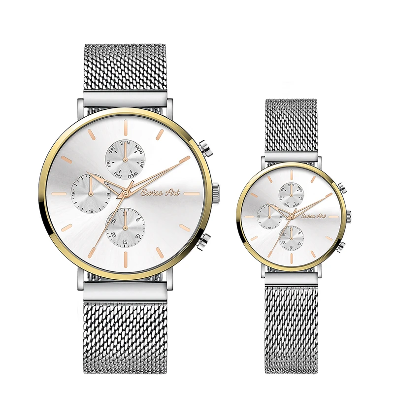 ست ساعت مچی عقربه‌ای کوارتز زنانه و مردانه سوئیس آرت مدل 920117-118ST0300