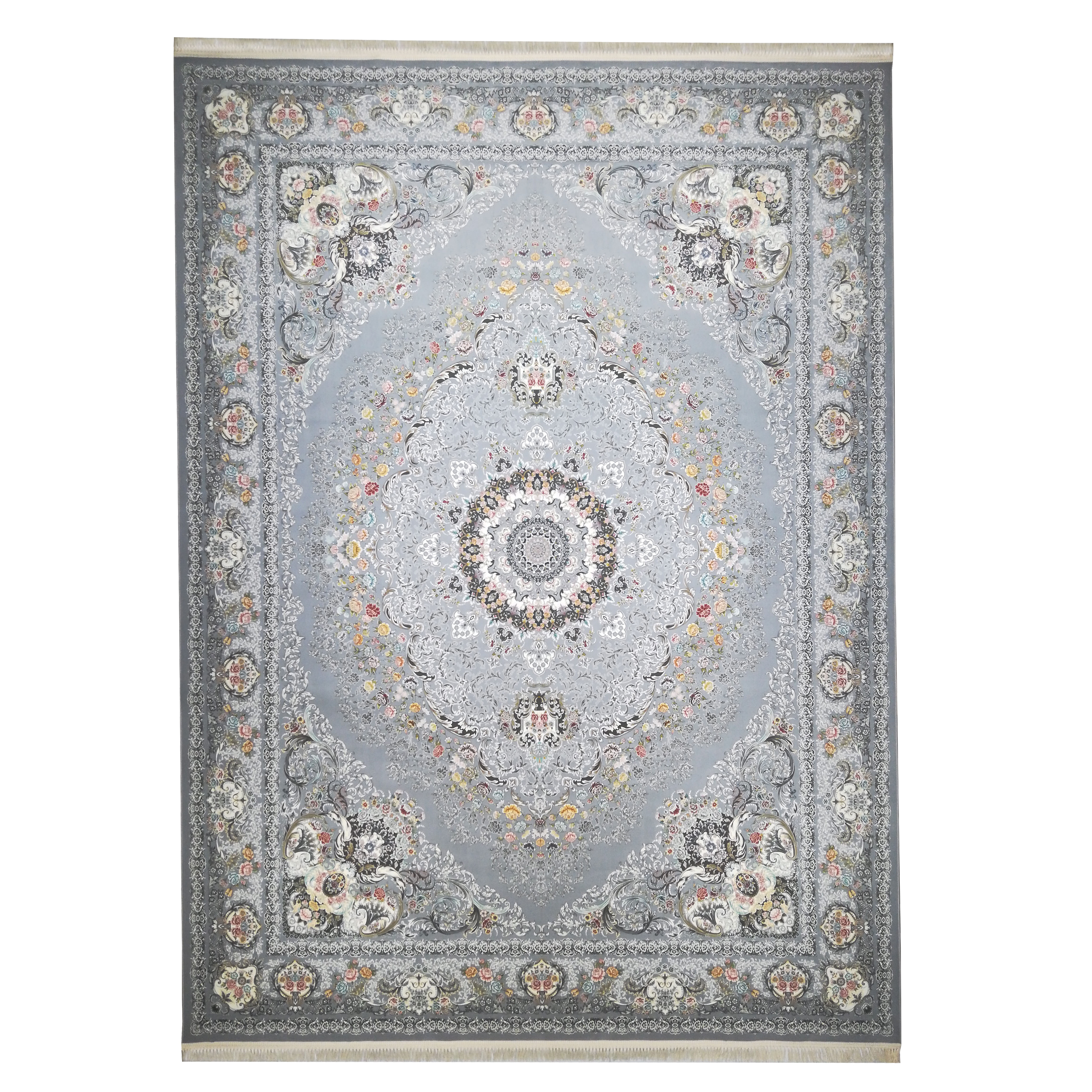 فرش ماشینی فرش مارکت تریتا طرح آسمان کد fm1200 43 زمینه نقره ای 