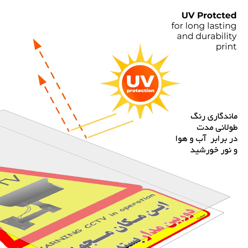 برچسب ایمنی مستر راد طرح این مکان مجهز به دوربین مدار بسته میباشد مدل HSE-OSHA-014