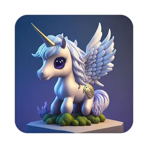 زیر لیوانی کاکتی طرح اسب تک شاخ و یونیکورن مدل mp33516