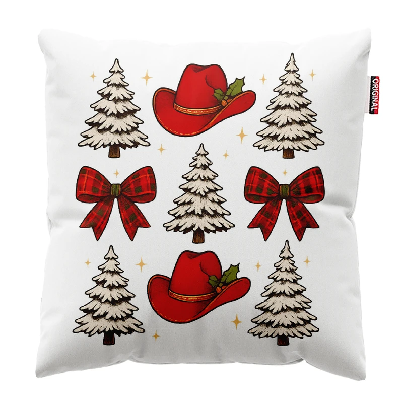 کوسن پاد آفرین مدل کریسمس طرح بابانوئل کاج گوزن آدم برفی کد PK302763 سایز 30*30 سانتی متر