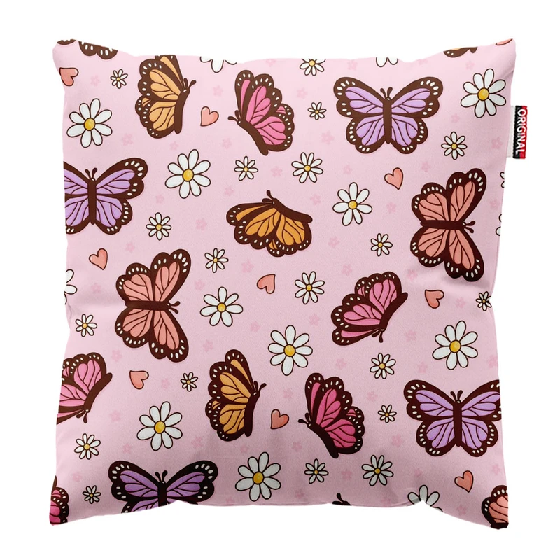  کوسن پاد آفرین طرح پروانه و گل کد 2872 سایز 30*30 سانتی متر