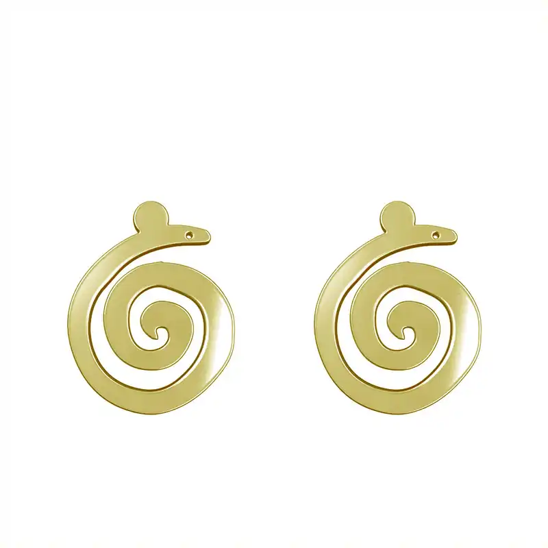 گوشواره طلا 18 عیار زنانه مدوپد مدل هندسی کد GA1-15057