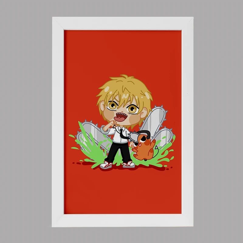 تابلو خندالو مدل انیمه مرد اره ای کد F832