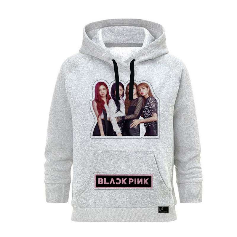 هودی زنانه مدل BLACK PINK کد B116 رنگ طوسی