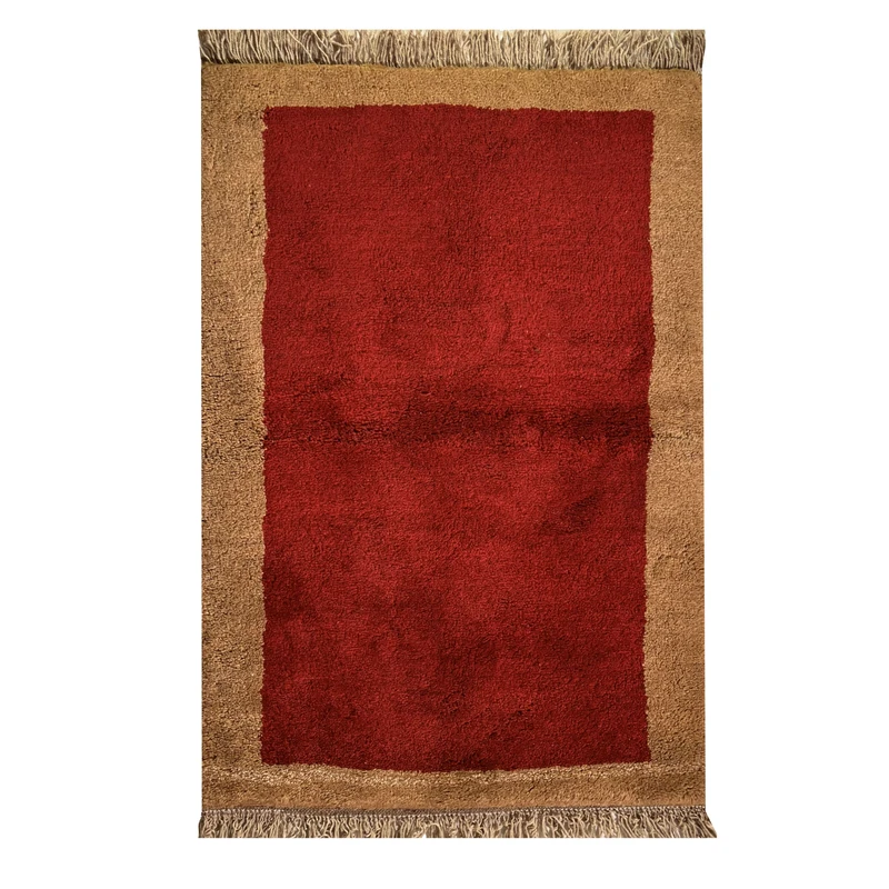 گبه دستبافت قشقایی یک متری زمینه قرمز کد NKP.RJ52