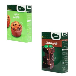 پودر کیک براونی شکلات و مافین وانیلی نورا - 450گرم 