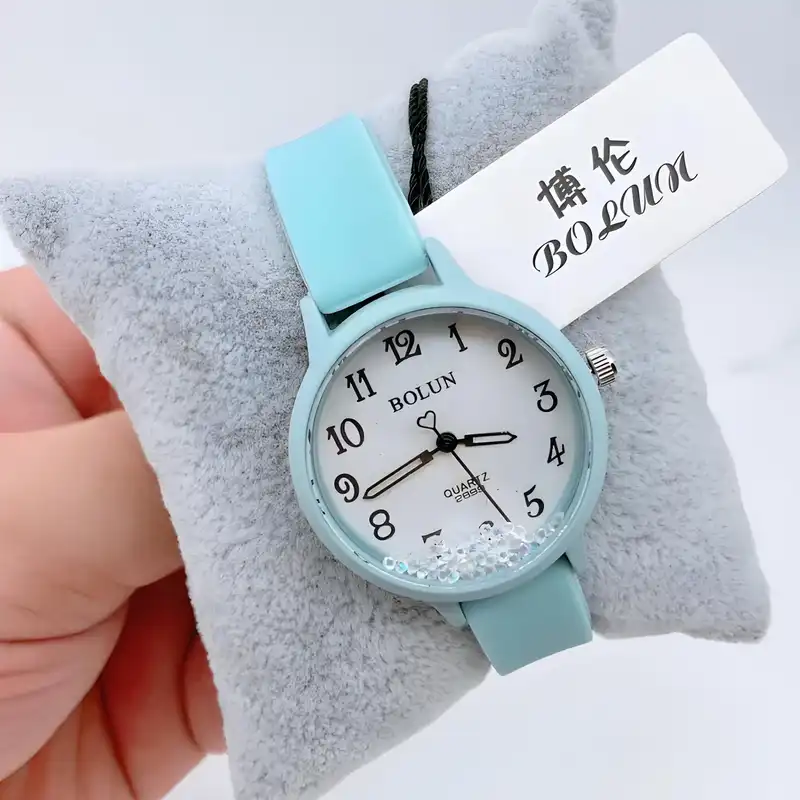 ساعت مچی عقربه ای بولون مدل بند ژله ای صفحه شنی 1