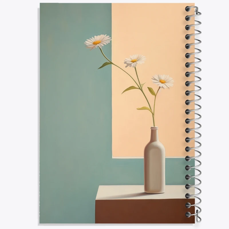 دفتر لیست خرید 50 برگ خندالو طرح گلدان گل مینیمال کد F2804