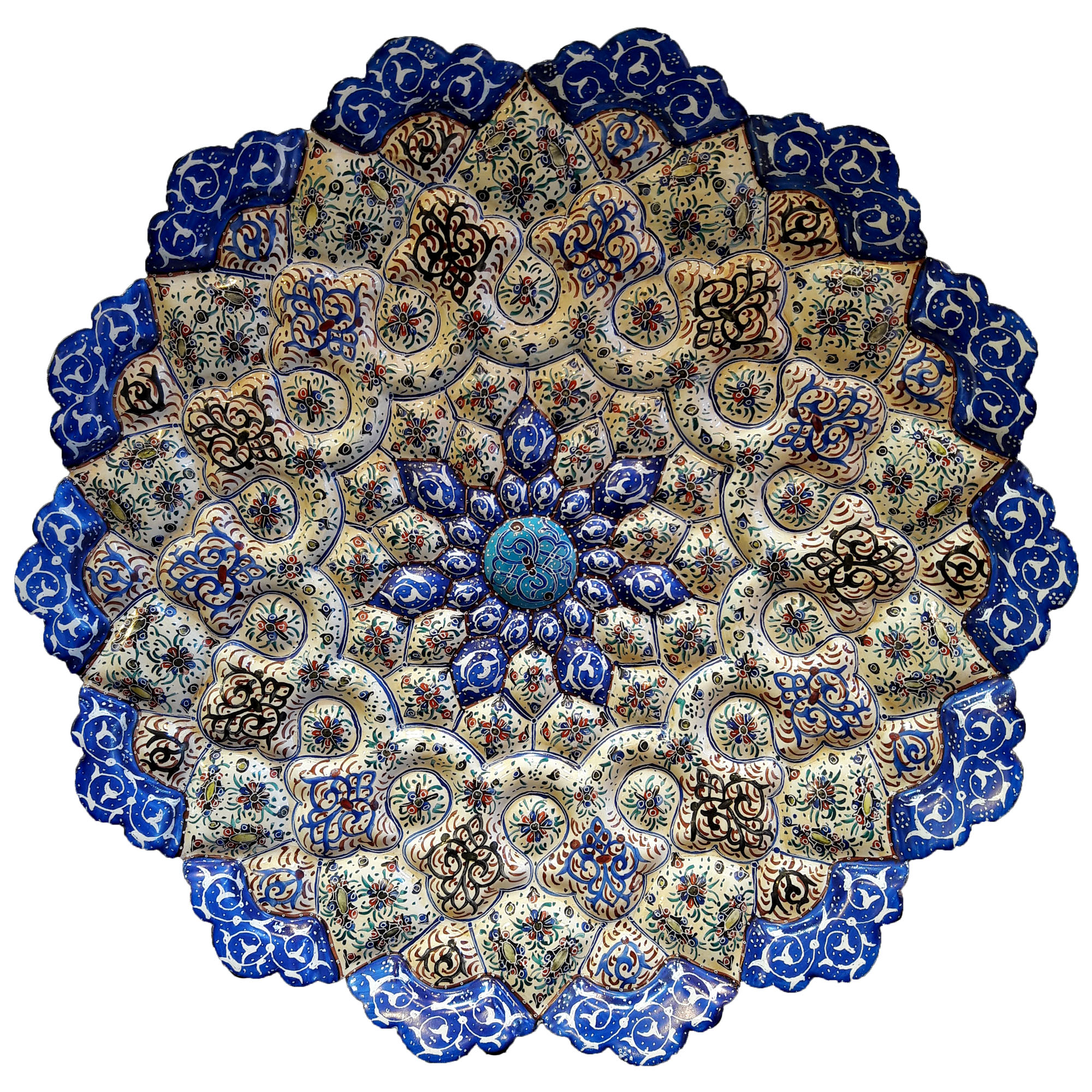بشقاب میناکاری مدل اسلیمی کد 040B