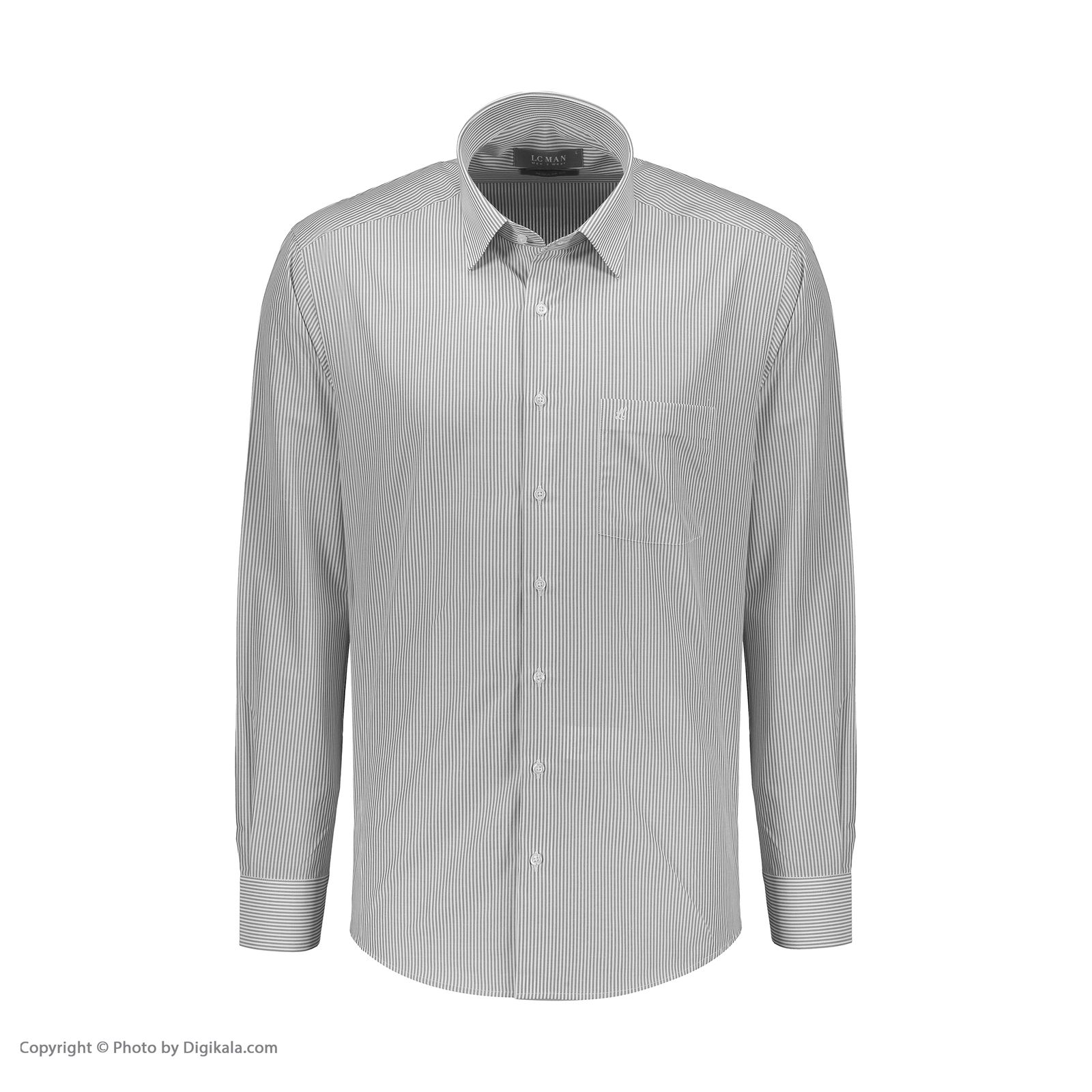 پیراهن آستین بلند مردانه ال سی من مدل 02181290-gray 404 -  - 2
