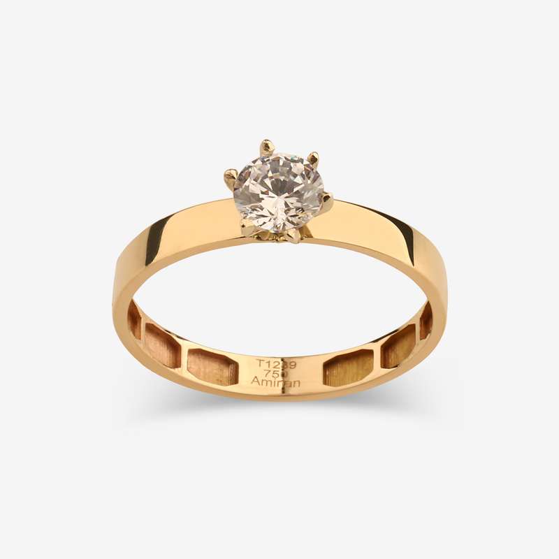 انگشتر طلا 18 عیار زنانه گلدم مدل R347019 سایز 53