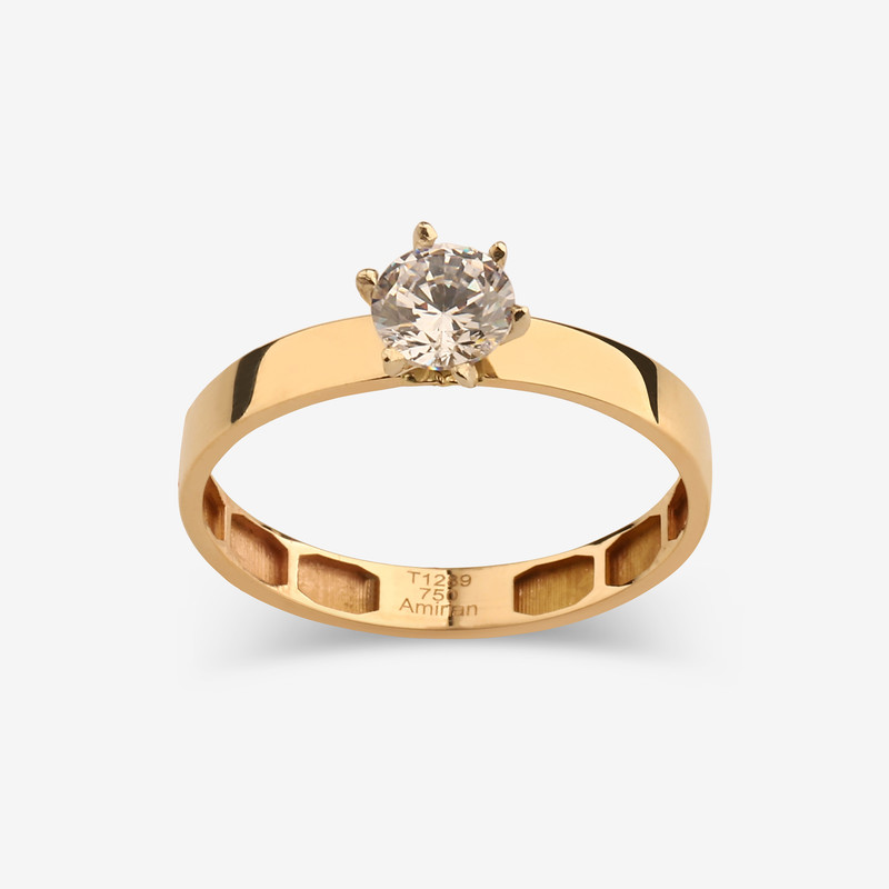 انگشتر طلا 18 عیار زنانه گلدم مدل R347019 سایز 53