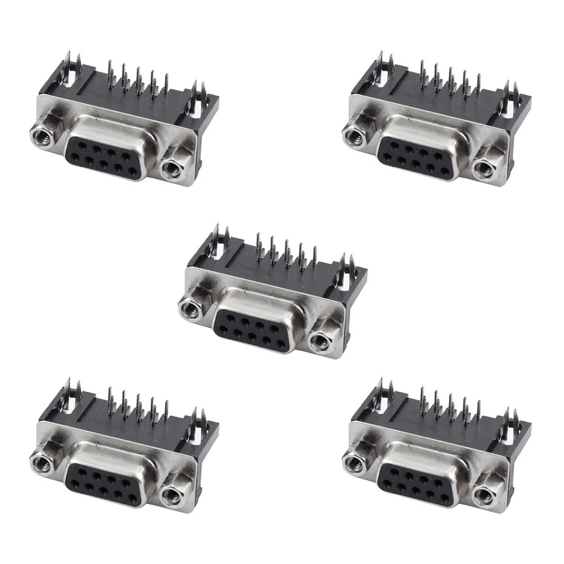 کانکتور سریال مادگی 9 پین مدل DB9-Right.Angle بسته 5 عددی