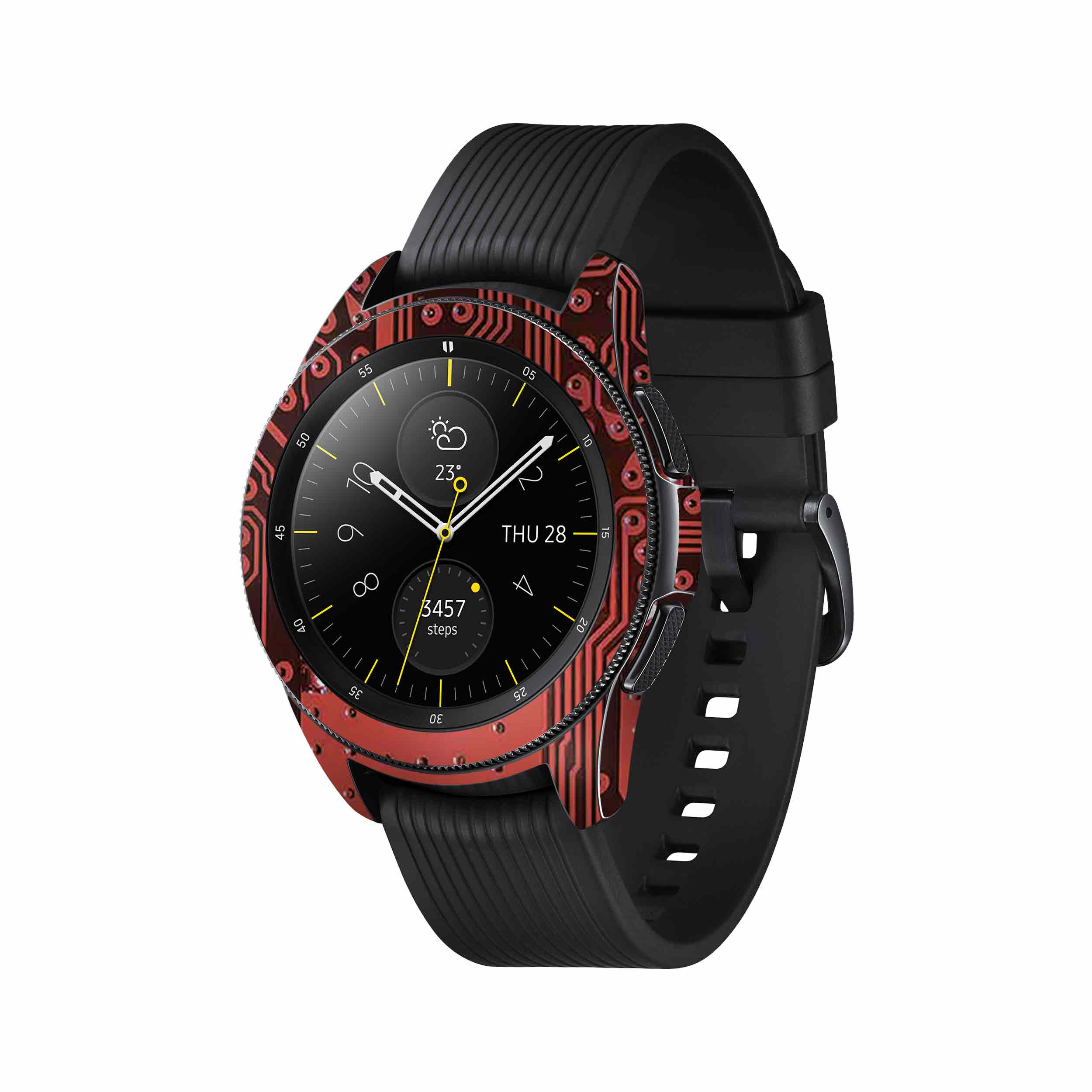 برچسب ماهوت طرح Red-Printed-Circuit-Board مناسب برای ساعت هوشمند سامسونگ Galaxy Watch 42mm