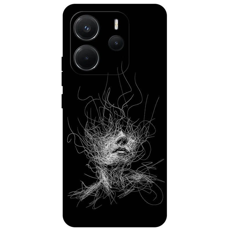 کاور مگافون طرح اسکچ صورت مدل 7423 مناسب برای گوشی موبایل شیائومی Redmi Note 14 4G