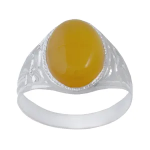 انگشتر نقره مردانه مدل سنگ عقیق شرف الشمس رکاب سیلندری کد AM_080