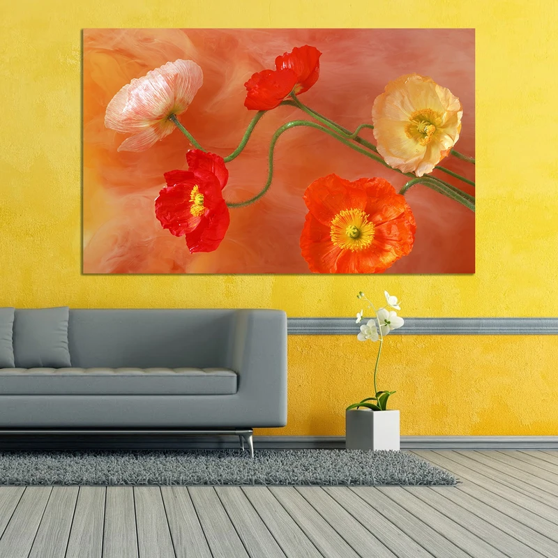 تابلو شاسی طرح نقاشی گل مدل 443