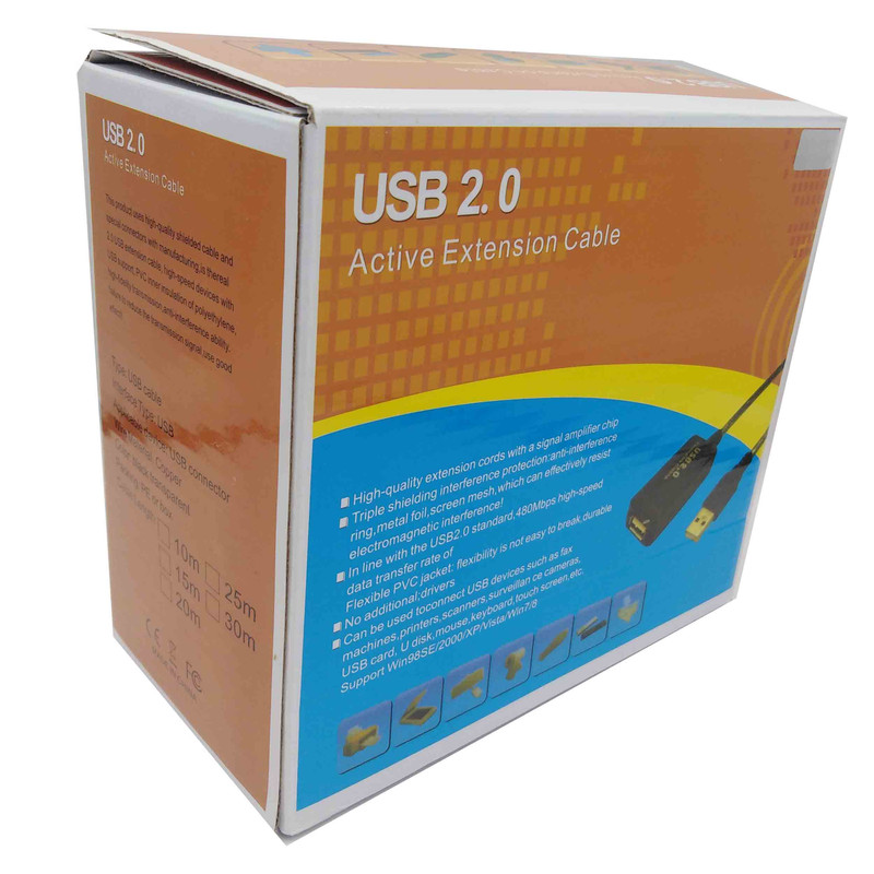 کابل افزایش طول USB شارک مدل تک بافر طول 20 متر
